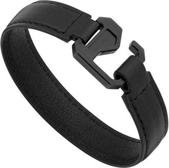 Montblanc Extreme Black Leather Bracelet, Size 60