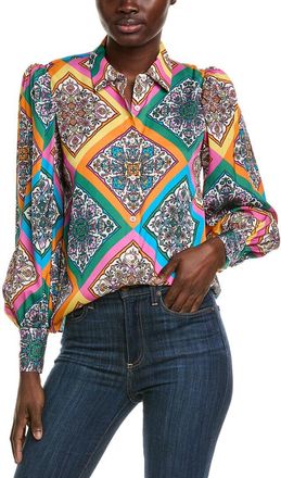 Elie Tahari The Molly Silk-Blend Blouse