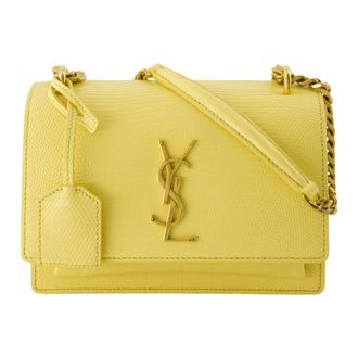 Saint Laurent Sunset Small - female - Saint Laurent - Shoulder Bags - Yellow - ONE SIZE - Bags