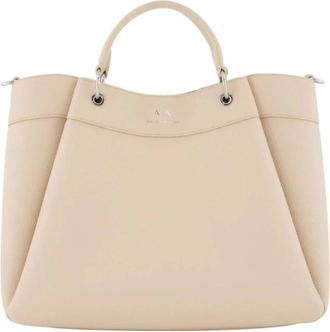 A|X Armani Exchange Dames schoudertas van imitatieleer - Dames - Shoppers - Beige - ONE Size - Leer - Tassen