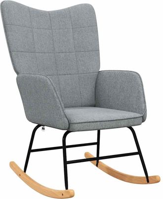 vidaXL Silla Mecedora De Tela Gris Claro Vidaxl