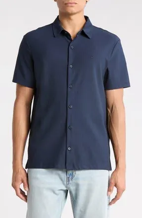 Calvin Klein Classic Fit Button Front Shirt in Ink at Nordstrom Rack, Size Xx-Large