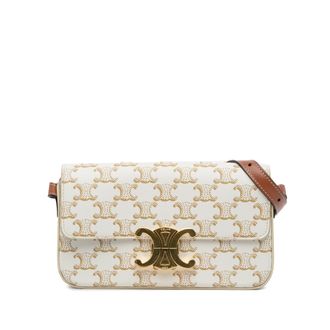 Celine Cream Triomphe Claude Shoulder Bag
