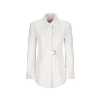 Valentino Garavani Shirts, female, White, Size: XS Compact Popeline Caban Jacket