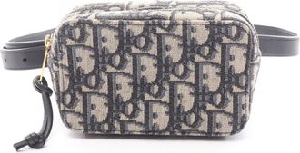 Dior Beige Navy Canvas Leather Fanny Pack (Pre-Owned)