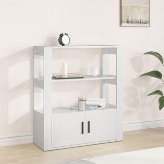 vidaXL Aparador De Madera Contrachapada Blanco 80x30x90 Cm Vidaxl