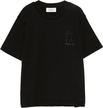 Laneus logo-embroidered T-shirt - kids - Fabric - 16 yrs - Black