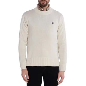 Tommy Hilfiger Round-neck Knitwear, male, Beige, Size: XL Crew Neck Jumper