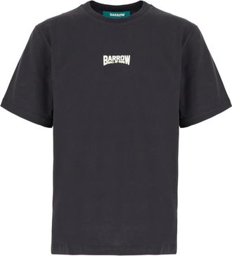 Barrow Barrow - Katoenen T-shirt met standbeeld-print - Heren - Tops - Grijs - Maat: S Katoen