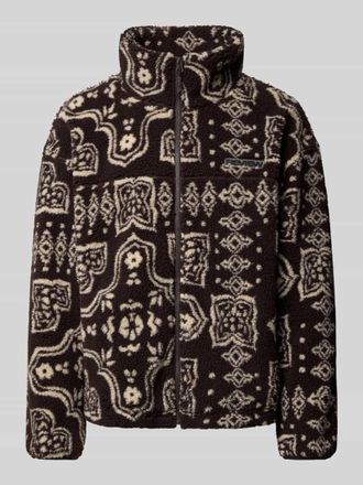 Review Teddyfell Jacke mit Stehkragen und Label-Detail in Dunkelbraun, Gr&ouml;&szlig;e XL