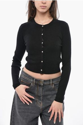 Vince Cropped-Fit Cashmere-Blend Cardigan size Xs