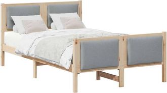 vidaXL Estructura De Cama Con Cabecera Gris Claro 120 X 200 Cm Tela Vidaxl