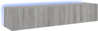 vidaXL Vidaxl - Muebles tv de pared con luces led 2 uds gris Sonoma 80x35x31 cm