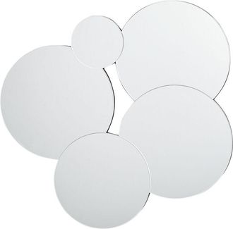 Beliani Espejo de pared decorativo Círculos sin marco 80 x 82 cm Plateado Clais