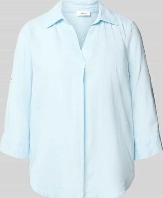 s.Oliver Red Label Relaxed Fit Hemdbluse aus Leinen-Viskose-Mix in Hellblau, Gr&ouml;&szlig;e 34
