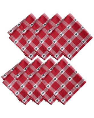 Elrene Set Of 8 Sherwood Tree Dobby Cotton Napkins