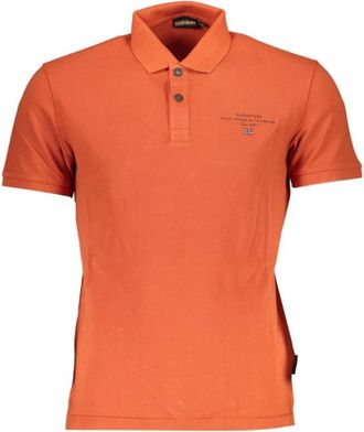 Napapijri Oranje Katoenen Poloshirt met Logo - Heren - Polos - Oranje - M - Katoen - Tops