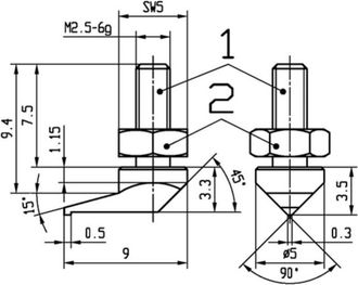 K&auml;fer Punta Lateral Messein.m2.5 Sta Para Relojes Comparadores K&auml;fer
