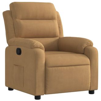 vidaXL Sill&oacute;n Reclinable Terciopelo Marr&oacute;n Vidaxl