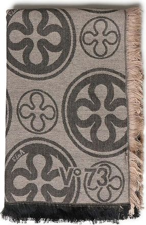 V&deg; 73 Sciarpa con logo - NATURALE/NERO