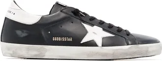 Golden Goose Black Leather Superstar Sneakers