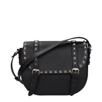 Valentino Garavani Damens Umh&auml;ngetasche Rockstud aus Leder in Schwarz