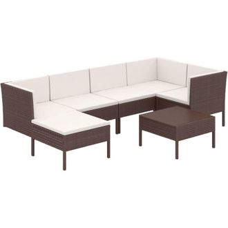 vidaXL 7 Pcs Lounge Garden Lounge Con Almohada