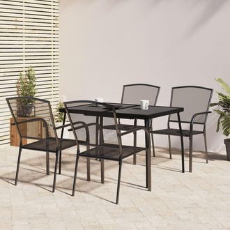 vidaXL Vidaxl - Juego De Comedor De Jard&iacute;n 5 Piezas Acero Gris Antracita