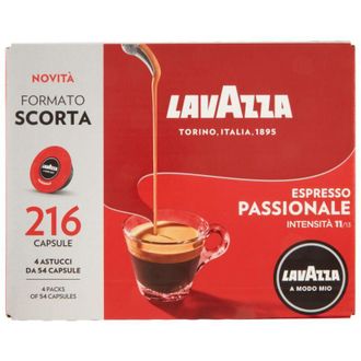 LavAzza A Modo Mio Espresso Passionale Capsule caff&egrave; Tostatura scura 216 pz - Lavazza