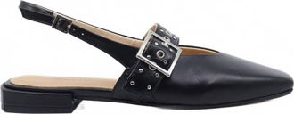 Intentionally blank Womens Pearl Slingback Ballet Flats In Black