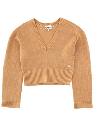Ganni Wool and Yak Blend Sweater - Beige