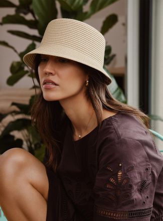 Simons Womens Colourful straw Cloche Hat
