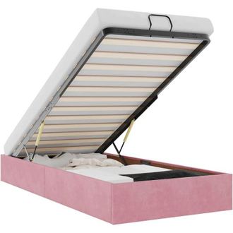 vidaXL Estructura Cama Otomana Sin Colch&oacute;n Terciopelo Rosa 90x200 Cm Vidaxl