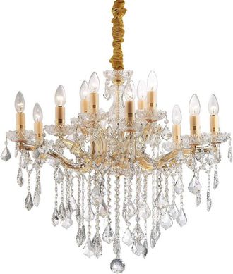 Ideal Lux Ideal Lux - Florian - L&aacute;mpara De Ara&ntilde;a De Cristal De 12 Luces, Acabado Dorado, E14