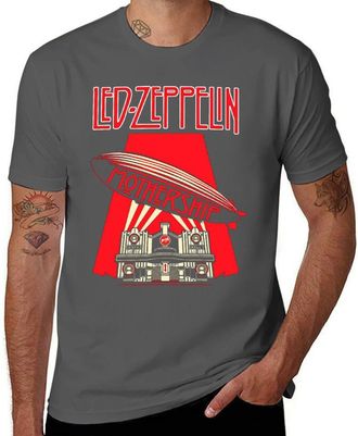 Generic Led Music Zeppelin Mothership Tour Symbol Unisex T-Shirt, Vintage Band Graphic Tee, Classic Rock Concert Merch,Cotton Music Merch Dark Gray-Style 4XL