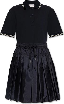 Moncler Polo jurk - Dames - Korte kleedjes - Blauw - XS - Katoen - Kleedjes