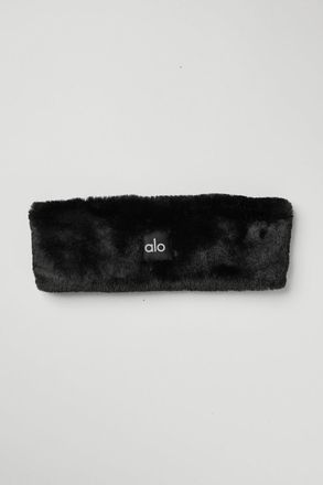 Alo | Faux Fur Ear Warmers in Black