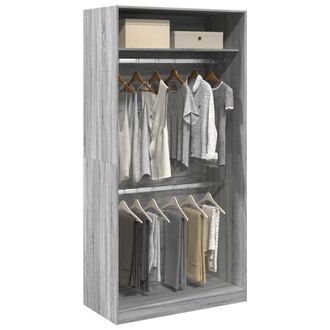 Berkfield Home Wardrobe Grey Sonoma 100x50x200 cm Engineered Wood | Size: 100 x 50 x 200 cm