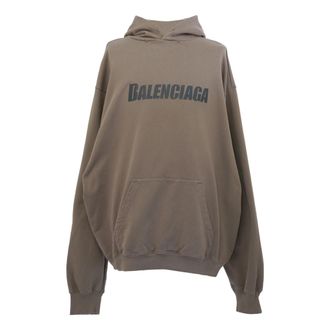 Balenciaga Boxy Logo Hoodie Taupe Black 729361TNVL27761