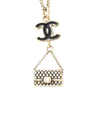 Chanel Gold-Plated Coco Mark Matelass&eacute; Necklace (Authentic Pre-Loved)