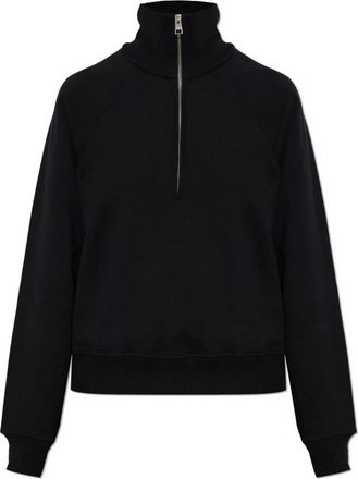Ami Sweatshirt met halve rits - Dames - Vesten met rits - Zwart - S - Katoen - Hoodies & sweatvesten