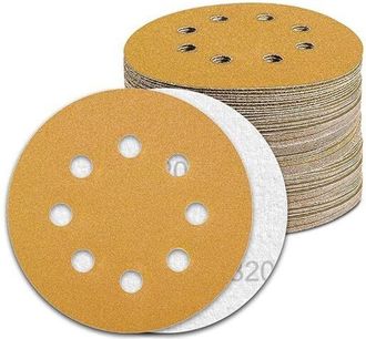 OEM Discos De Lijado De 125 Mm, Grano 320, Paquete De 100 Unidades Para Lijadoras Orbitales Aleatorias