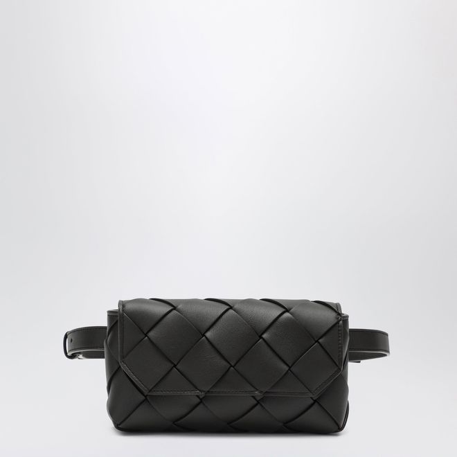 Diago Intreccio belt bag in calf leather, espresso