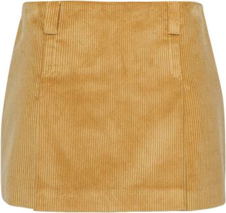 Miu Miu corduroy straight skirt - women - Cotton - 40 - Yellow