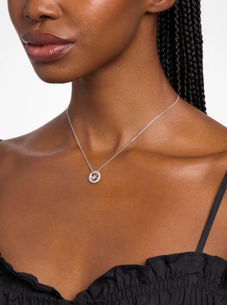 Michael Kors Pav&eacute; and Logo Charm Two-Tone Necklace