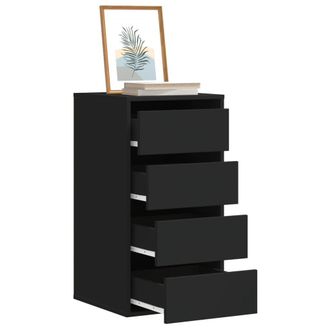 Berkfield Home Corner Chest of Drawers Black 40x41x76 cm Engineered Wood | Size: 40 x 41 x 76 cm