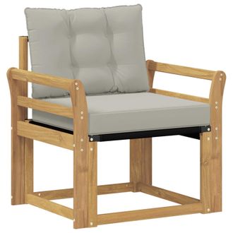 vidaXL Sof&aacute; De Exterior Madera Maciza De Acacia Y Textileno Blanco Vidaxl