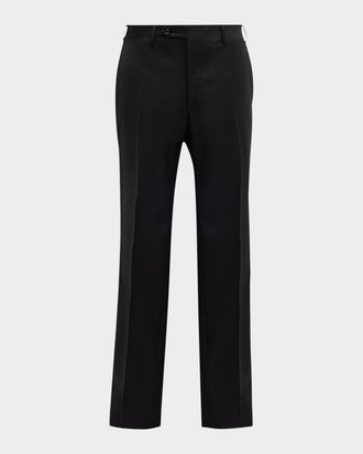 Canali Men & apos;s Black FF Trousers