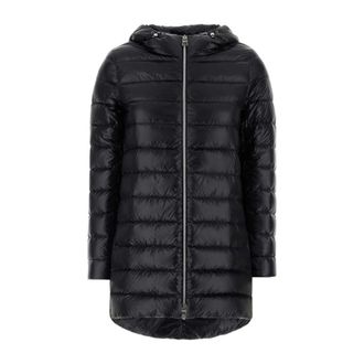 Herno Down Jackets, female, Black, Size: M A-Shape Resort Ultralight Down Jacket