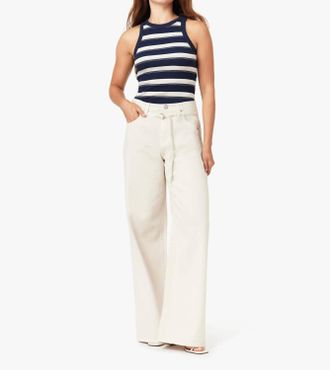 Habitual Brynn Belted Wide Leg Jeans In Ecru